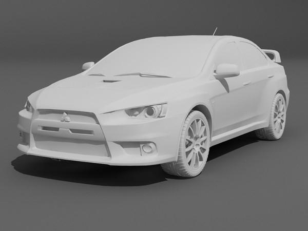 3d model mitsubishi lancer evolution x - Mitsubishi Lancer Evolution X STD materials by fabelar