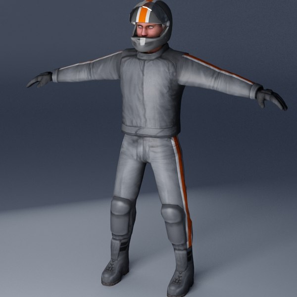 motorcycle rider 3d model - Bike Rider A VRay... by ES3DStudios