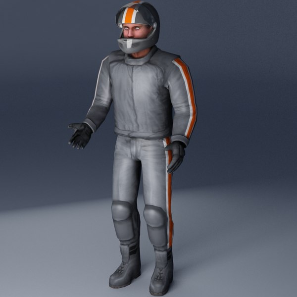 motorcycle rider 3d model - Bike Rider A VRay... by ES3DStudios