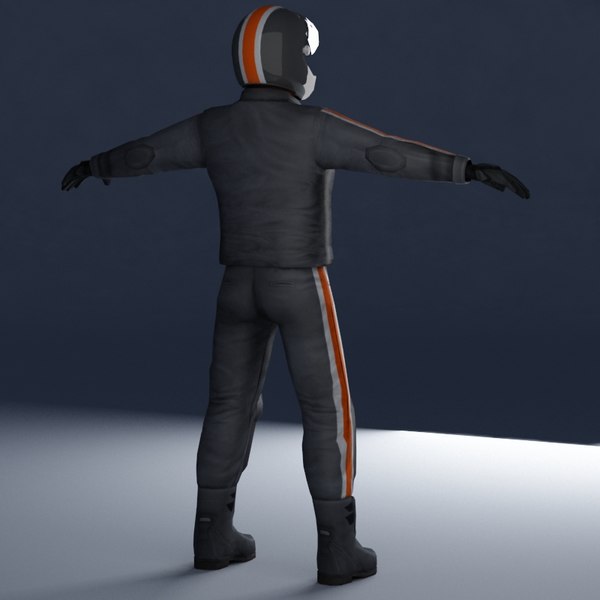 motorcycle rider 3d model - Bike Rider A VRay... by ES3DStudios