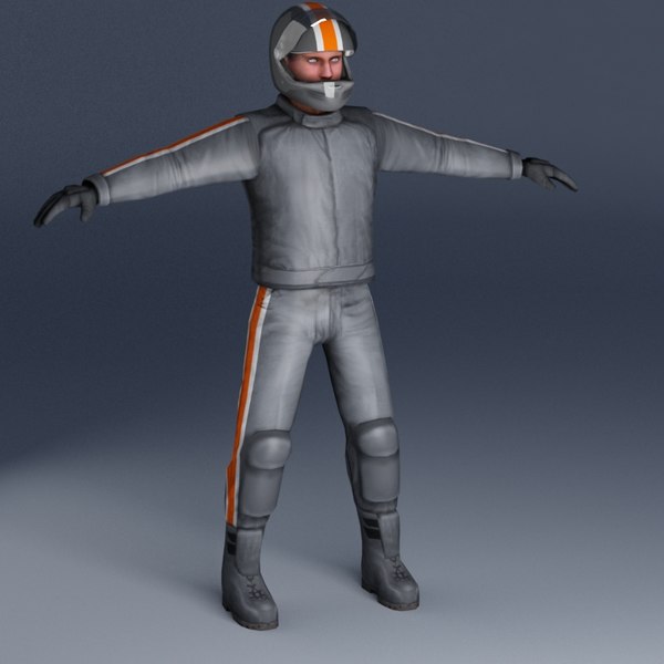 motorcycle rider 3d model - Bike Rider A VRay... by ES3DStudios