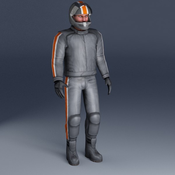 motorcycle rider 3d model - Bike Rider A VRay... by ES3DStudios