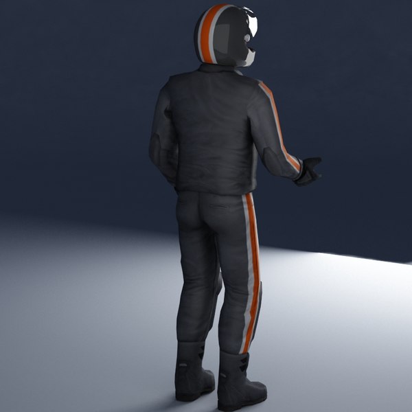 motorcycle rider 3d model - Bike Rider A VRay... by ES3DStudios