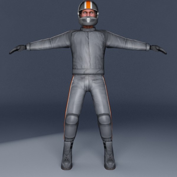 motorcycle rider 3d model - Bike Rider A VRay... by ES3DStudios