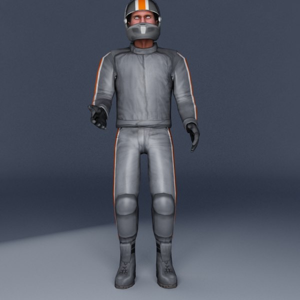 motorcycle rider 3d model - Bike Rider A VRay... by ES3DStudios