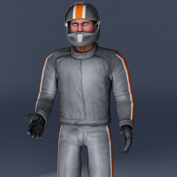 motorcycle rider 3d model - Bike Rider A VRay... by ES3DStudios