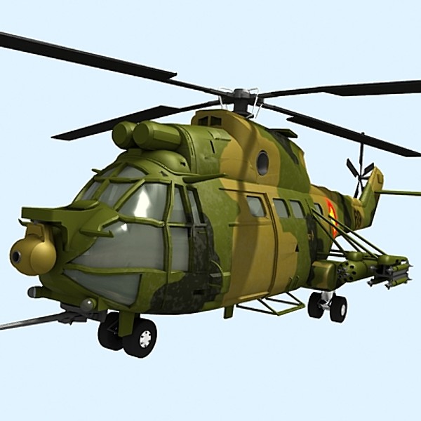 iar 330 puma helicopter 3d model - IAR 330 Puma SOCAT by Sandu_Bublic