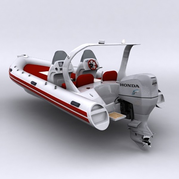 3d rigid inflatable boat - Rigid Inflatable Boat 04 by MikkeDeMonia