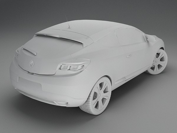 renault megane coupè 2009 3d model - Renault Megane coupè 2009 standard materials by fabelar