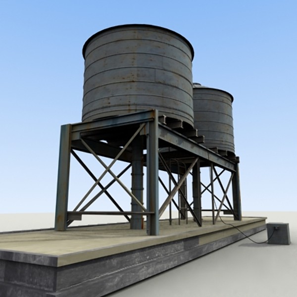 3dsmax definition water tank - HD water tank textured by Ecleposs