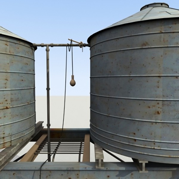 3dsmax definition water tank - HD water tank textured by Ecleposs