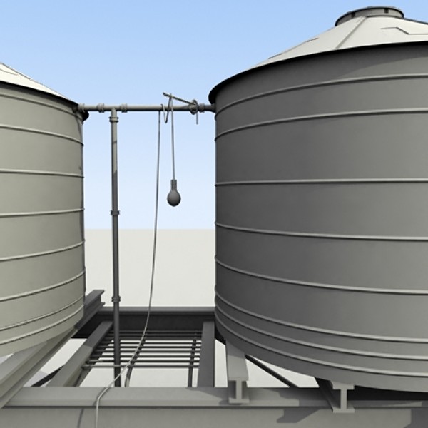 3dsmax definition water tank - HD water tank textured by Ecleposs