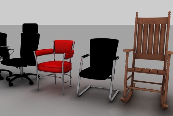 chair assortment 3d model - Chair Assortment by MattTrout