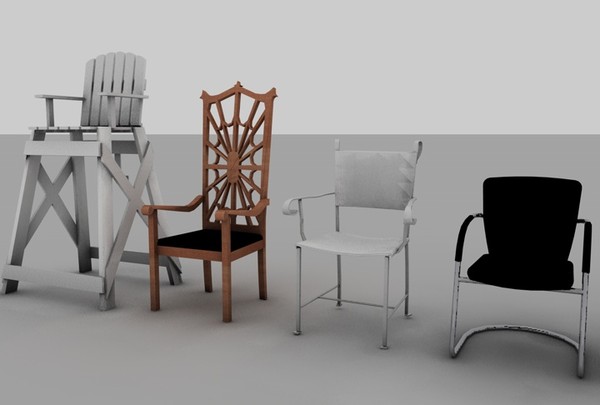 chair assortment 3d model - Chair Assortment by MattTrout