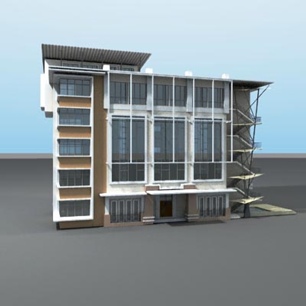 medium office 3ds - office building by thinice