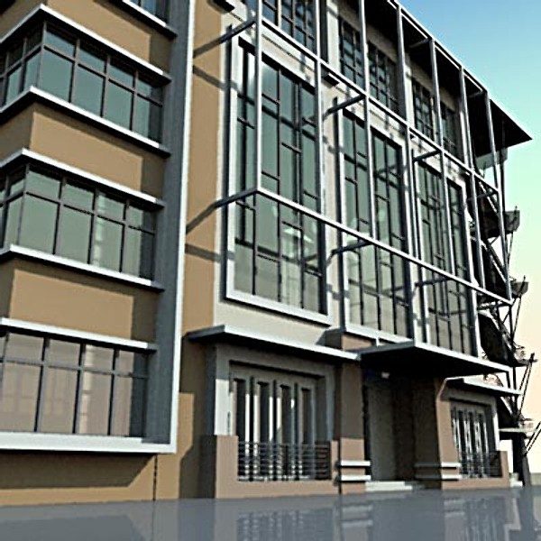medium office 3ds - office building by thinice