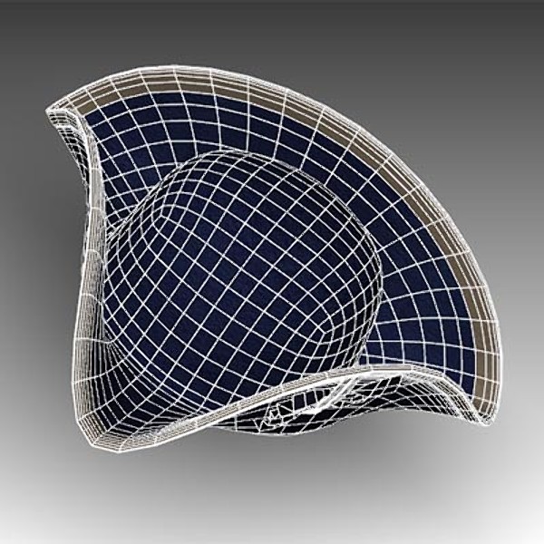 tricorne hat 3d 3ds - Tricorn by mostlysquare