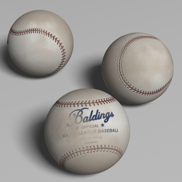 3ds 4 baseballs ball polygons - 4 Low Polygon Baseballs by tronitecgamestudios