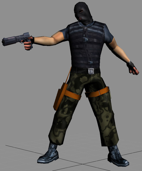 3d lo-poly ready big model - Soldier terrorist lo-poly... by anteyy
