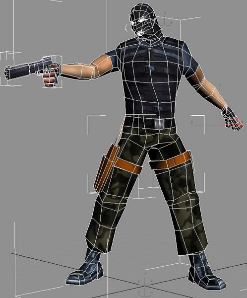 3d lo-poly ready big model - Soldier terrorist lo-poly... by anteyy