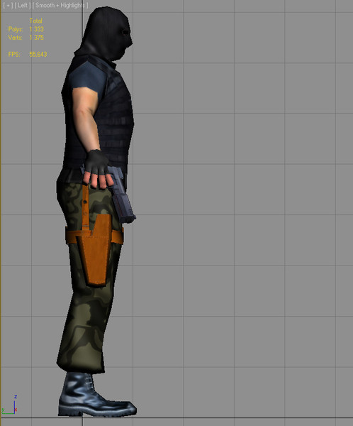 3d lo-poly ready big model - Soldier terrorist lo-poly... by anteyy