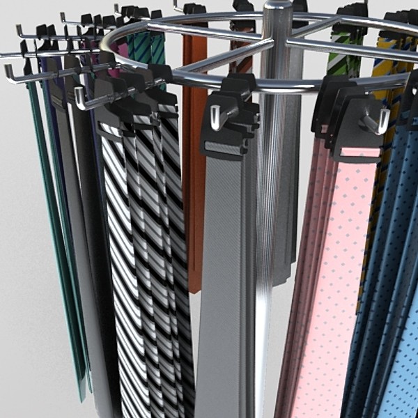 tie rack display 3d 3ds - tie rack by monkeyodoom