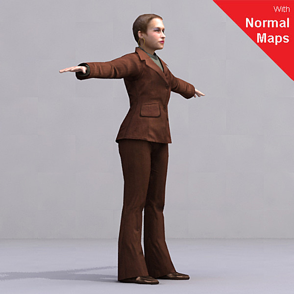 3d axyz rigged characters - BWom0013-FBX by axyzdesign