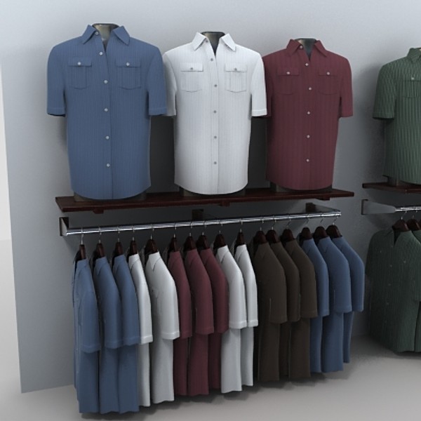 3d model of short sleeved shirt wall - short sleeved shirt wall by monkeyodoom