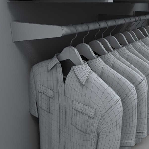 3d model of short sleeved shirt wall - short sleeved shirt wall by monkeyodoom