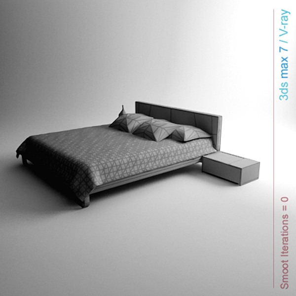 3d model architectural - bed with bedside cabinet by lajhar