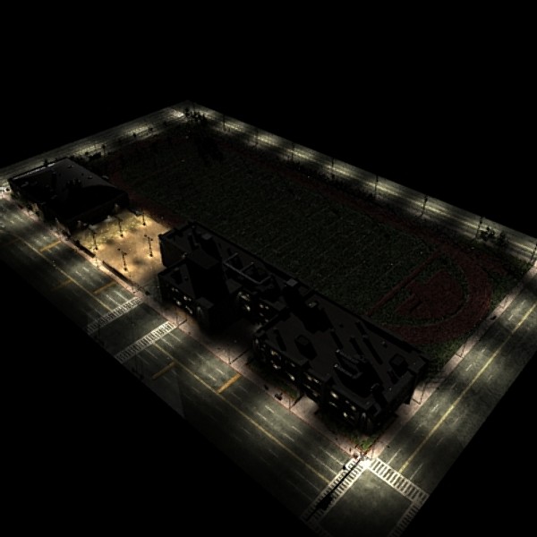 school football field 3d model - High School by dastolidigital