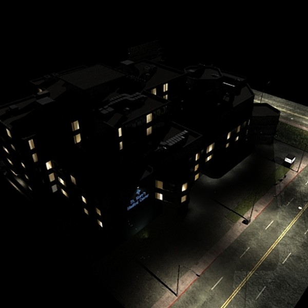 3d hospital lights building - Hospital by dastolidigital