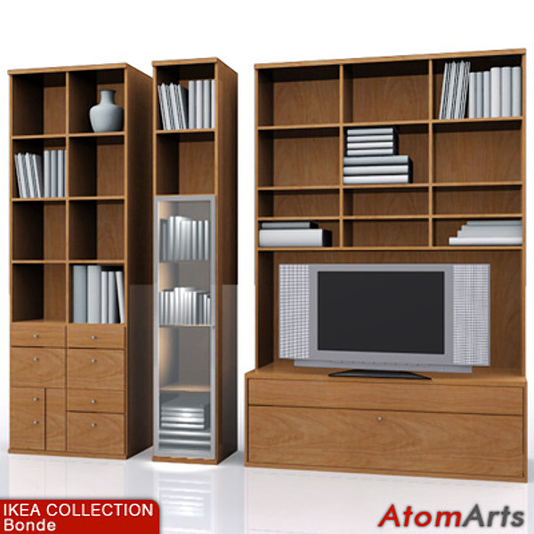ikea bedroom storage furniture wood 3d model - IKEA Bonde Bedroom Storage by Atom Arts