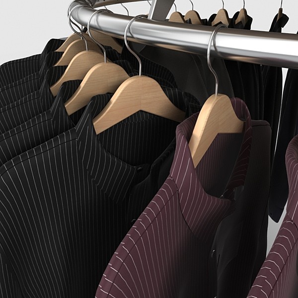 dress shirt rack 3ds - dress shirt rack 2 by DigitalX