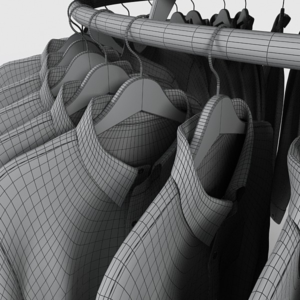 dress shirt rack 3ds - dress shirt rack 2 by DigitalX