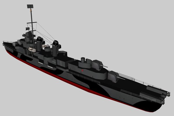 3d model of uss dd445 flecher - dd-445-fletcher obj.rar by DHHH