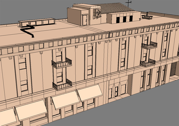 3d building offices shops - Quality Classic Downtown Building by Redafvir