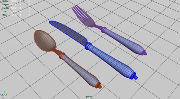 fork knife spoon obj - Fork Knife Spoon... by toRigOrNotToRig