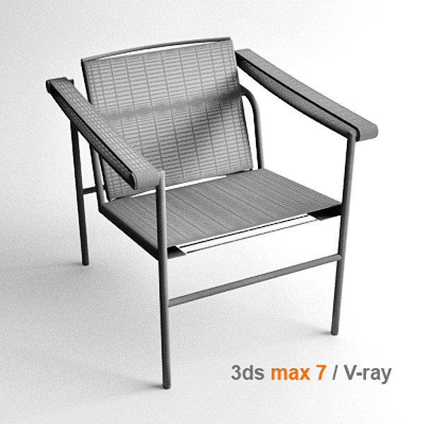 design le corbusier sling chair 3d max - le corbusier lc1 by lajhar