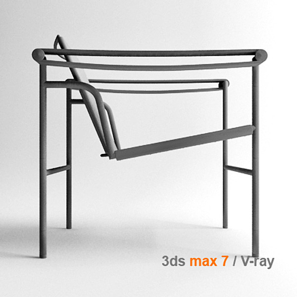 design le corbusier sling chair 3d max - le corbusier lc1 by lajhar