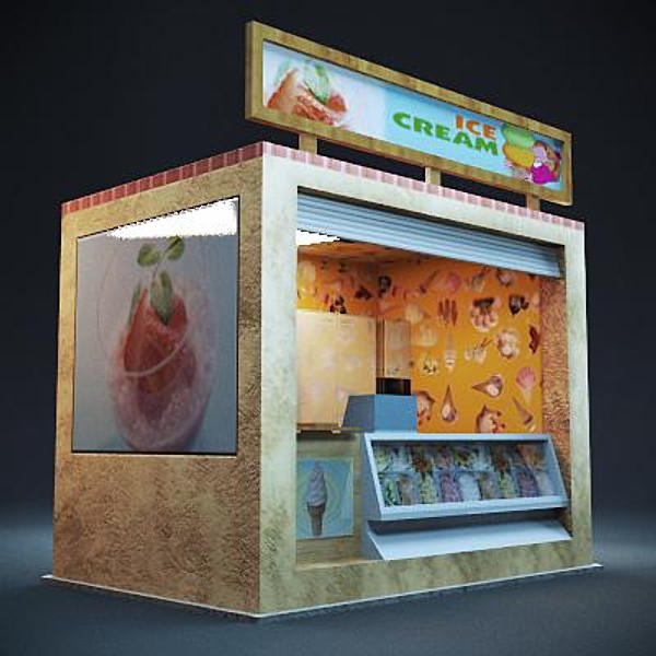 3d model of icecream shop park - IceCream Shop by Stubborn3D