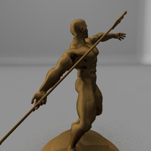 3d male statue model - Metal Man Statue by My3DGuy