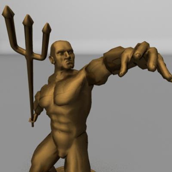 3d male statue model - Metal Man Statue by My3DGuy