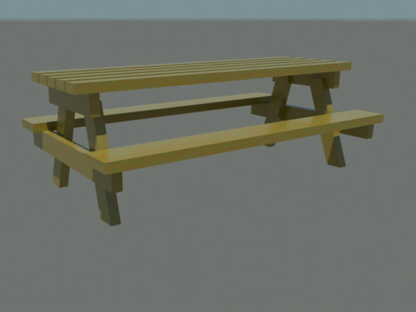 picnic table x - picnic table.max by Animation Anchor Line