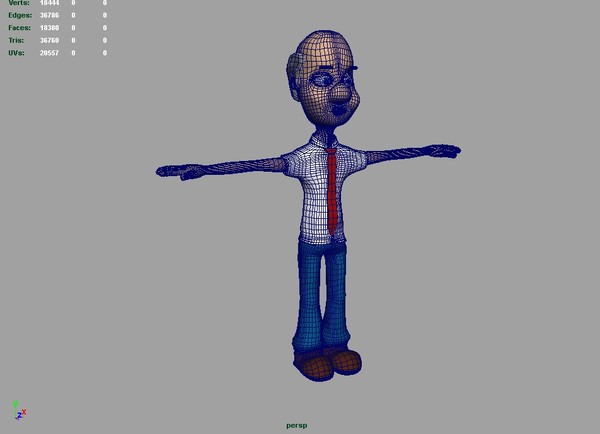 3d rigged cartoony old man - Cartoony Old Man... by The 3D Buddha