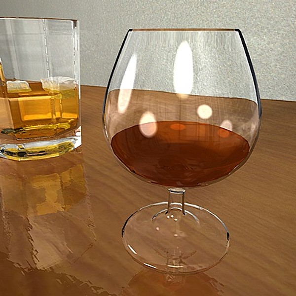cognac glass liquid 3d model - Cognac Glass by Whong