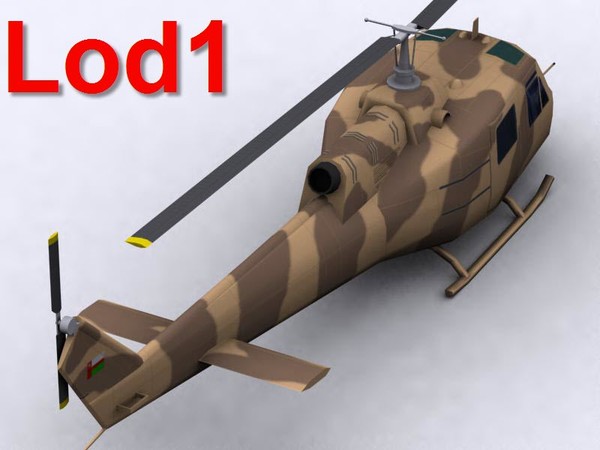 3ds max uh-1 iroquois helicopter single - UH-1 Iroquois by Alexander Miller