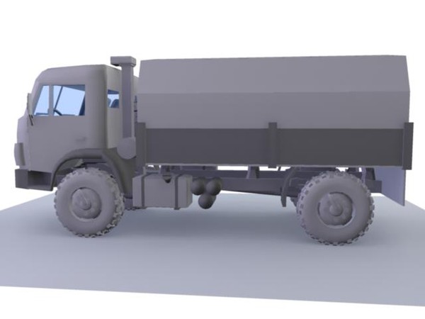 kamaz 4x4 3d model - Kamaz 4x4 by Ruski_xx