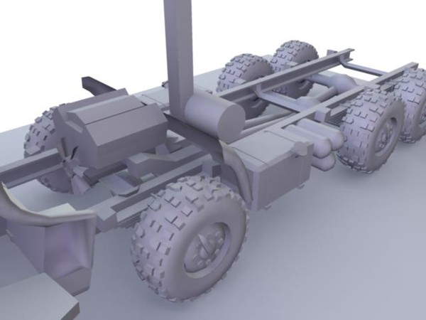 russian kamaz 6x6 truck 3d model - Kamaz 6x6 by Ruski_xx