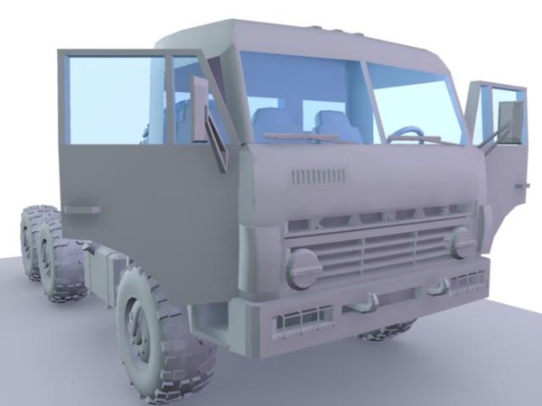 russian kamaz 6x6 truck 3d model - Kamaz 6x6 by Ruski_xx